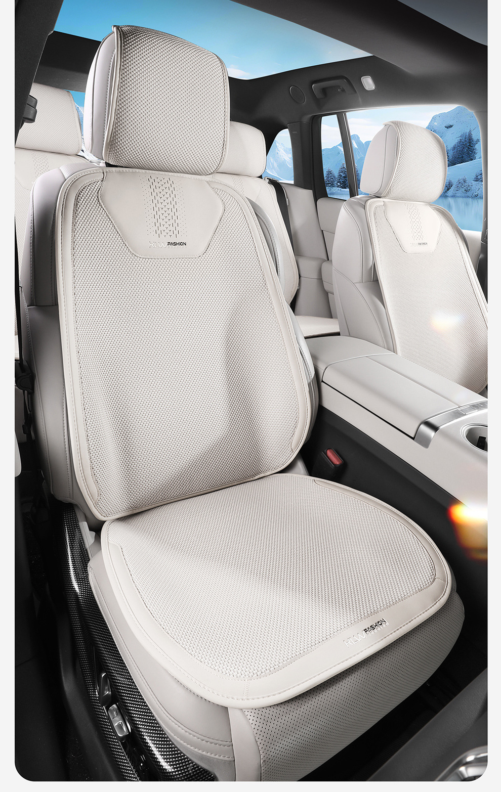 2026 Ice Linen Breathable Four-Season Universal Car Seat Cushion Small Three-Piece Set Seat Cushion Square Cushion Butt Cushion
