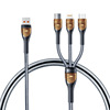 Data cable transparent one drag three 120W super pop-up and creative multi-function suitable for Apple Android Type-C