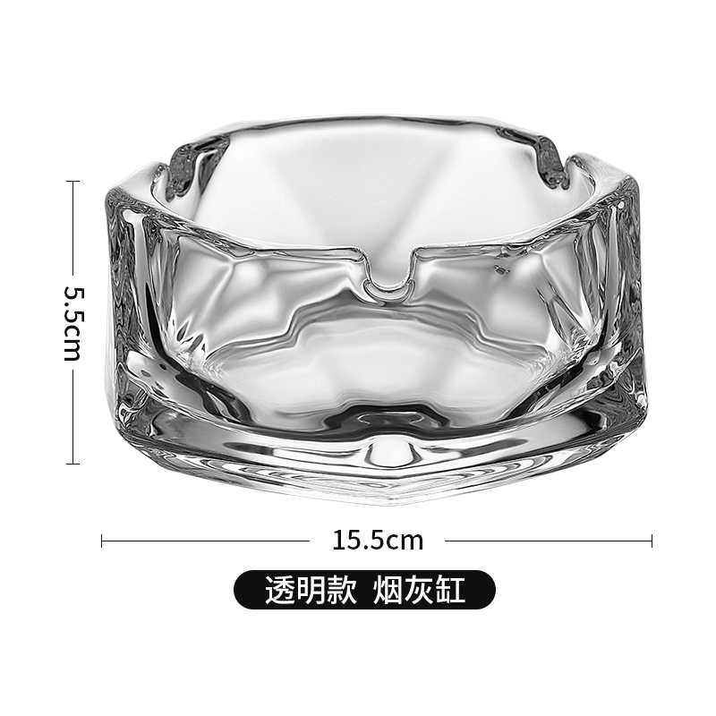 Big glass ashtray for commercial use for office, light luxury style