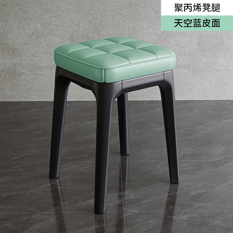 Silla de comedor del hogar taburete de plástico silla engrosada bolsa suave Banco alto apilable moderno simple comedor taburete sala de estar