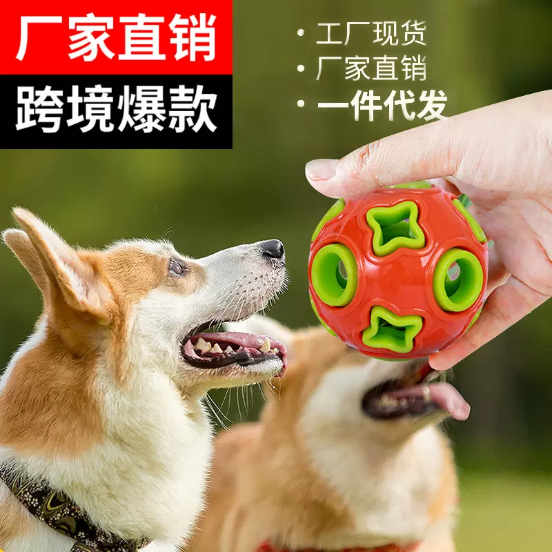 亚马逊爆款宠物玩具狗狗耐咬不烂玩具球响铃发声发光磨牙玩具用品