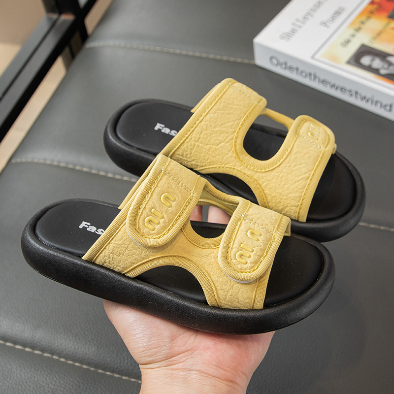 Mädchen-Sandalen mit Klettverschluss zum Hineinschlüpfen, offene Zehen, lässige Strandschuhe, neuer Sommerstil, vielseitiges und bequemes Schuhwerk_voghion.com