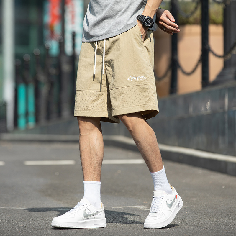 Brand Men's Ice Silk Shorts 2024 Summer Thin Quick-drying Straight Men's Pants Loose Casual Men's Sports Pants