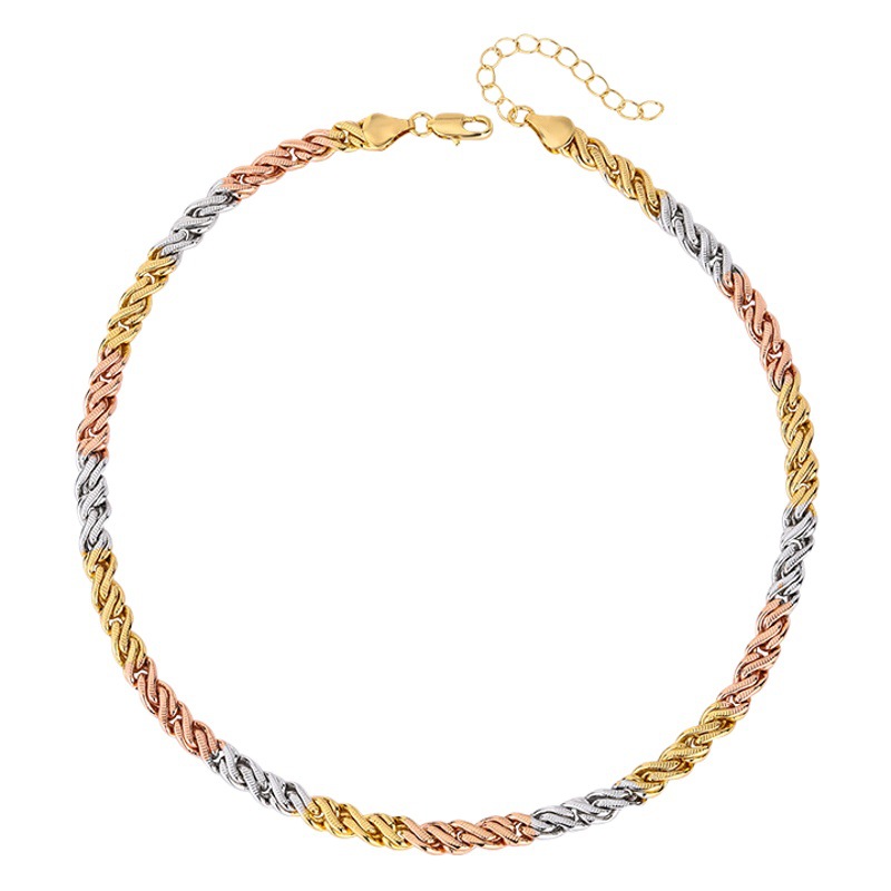 Zhuang Sheng joyería al por mayor ins estilo nicho diseño versátil collar galvanizado color oro tejido a mano traje de cadena