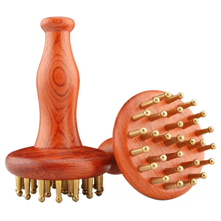 29齿黄铜经络刷经络疏通神器按摩刷揉肚子腹部手腿背部刮痧头部