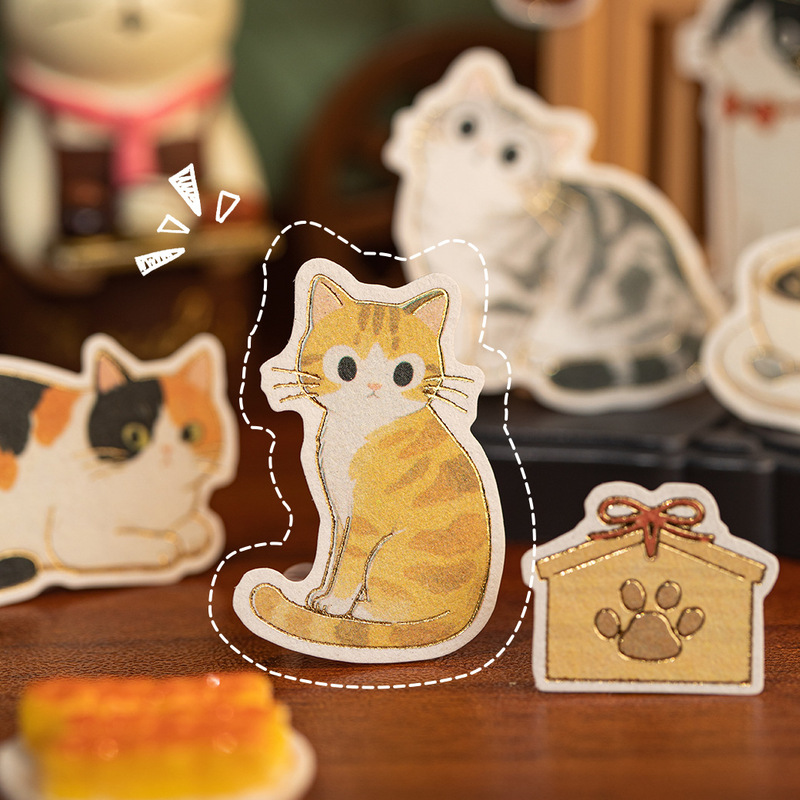Cute and Playful Cat-Themed Stickers for DIY Decoration and Collage on Photo Frames and Journals Cute and Playful Cat-Themed Stickers for DIY Decoration and Collage on Photo Frames and Journals