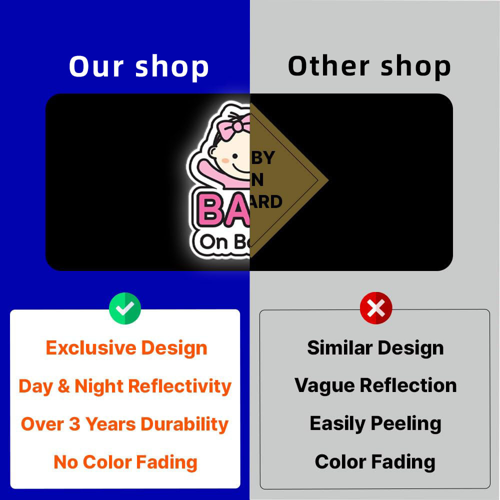 Autoaufkleber „Baby an Bord“ Warnaufkleber für die Windschutzscheibe_voghion.com