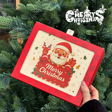 圣诞节新款创意苹果盒抽拉白卡纸盒平安果盒子袜子糖果手套包装盒