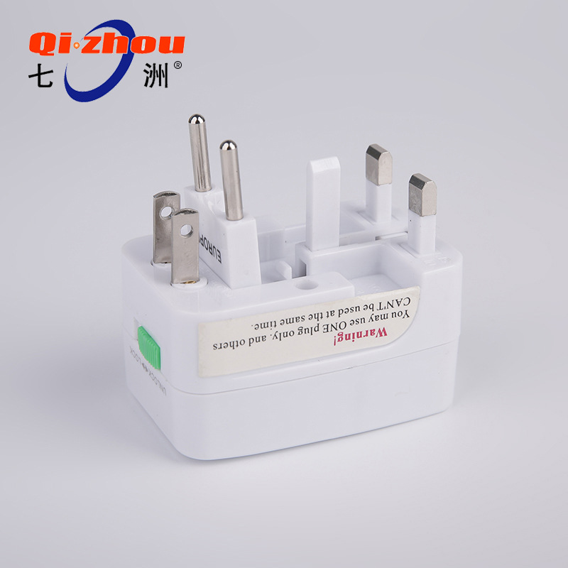 全球通用转换器套装国际旅行便携转换插头三组双脚多孔电源转换头