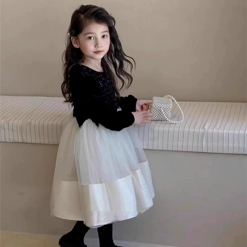 Миленькая юбка, платье, осенний маленький костюмер, тюль, для 3–8 лет