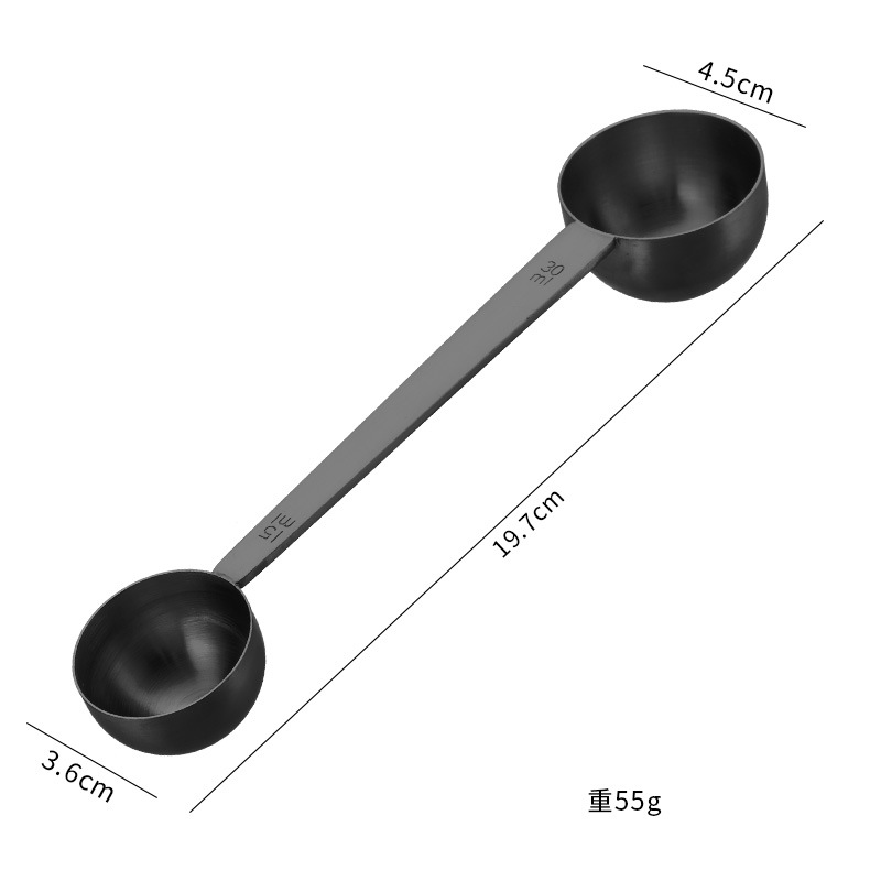 Fabricante de origen Cuchara medidora de doble cabezal de acero inoxidable 304 30ml Herramientas para hornear en el hogar Cuchara medidora de café en polvo Cuchara de condimento
