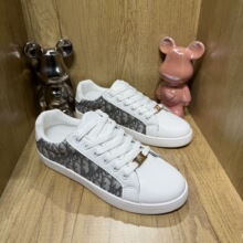 2026新款春夏板鞋男D字母潮牌拼接休闲鞋运动透气帆布软底小白鞋