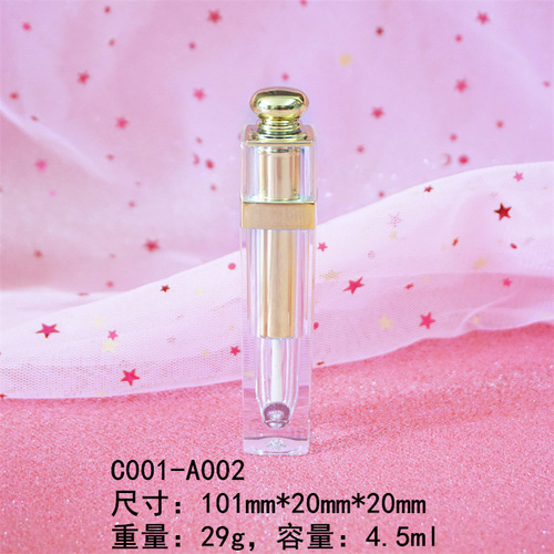 Wholesale lip glaze tube empty tube lip gloss tube spray gold and silver gradient black classic acrylic lip gloss tube
