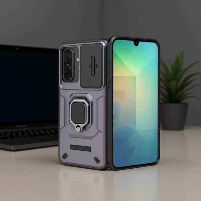 战斗熊推窗指环手机壳适用于SAM A26指环保护壳支架防摔壳电商热