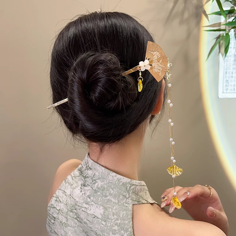 Estilo antiguo horquilla nuevo estilo chino borla paso sacudida palillos de alto grado sentido updo horquilla verano Hanfu cheongsam horquilla tocado