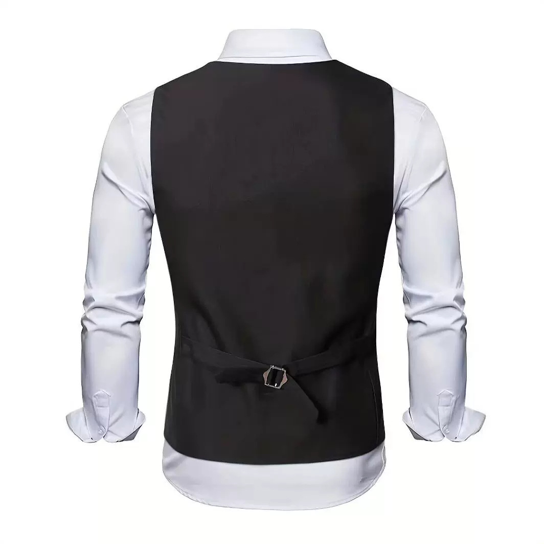 Traje europeo chaleco para hombres delgado ocio negocios guapo traje de hombro chaleco de mejor hombre moda británica