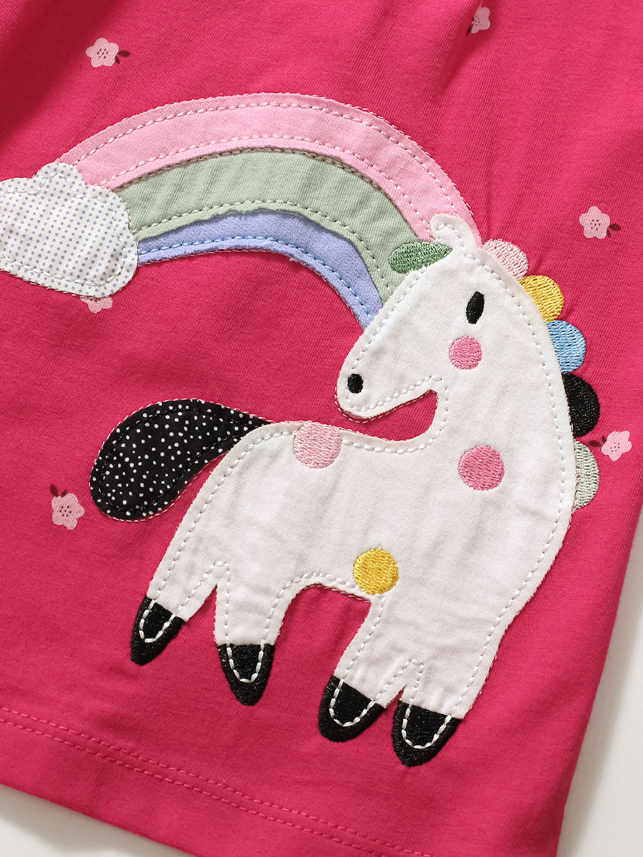 Pequeño Maven verano niñas Vestido de manga corta estilo europeo y americano vestido de princesa de dibujos animados vestido casual de los niños image 4