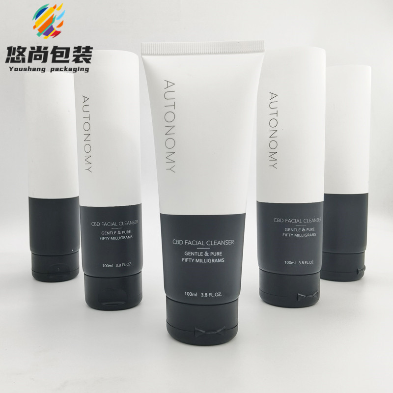 厂家批发化妆品软管100ml黑色洗面奶翻盖包装定制颜色塑料护肤品