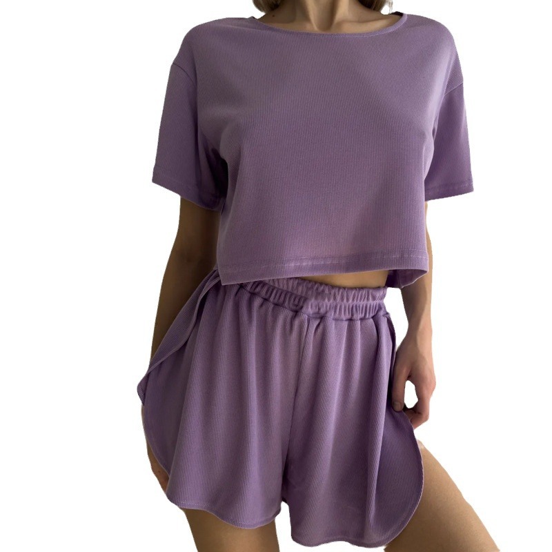 Neues europäisches und amerikanisches Freizeit-Sportswear-Set für Damen, Frühjahr/Sommer 2026, einfarbig, mit Cut-Outs und Schlitz_voghion.com