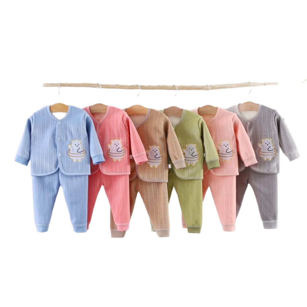 Bebés sin hueso con ropa interior cálida para bebés confortante para hombres y mujeres con chaqueta suave de terciopelo, pantalones de otoño con leggings