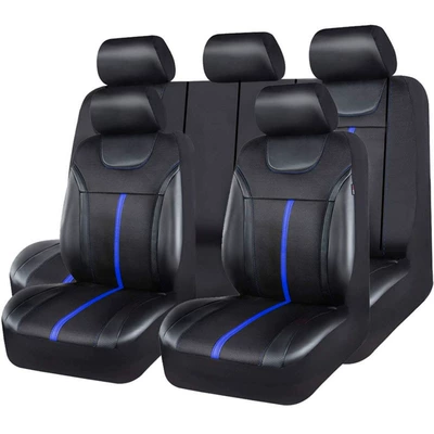 Universal seat cover Anti-Stain and Anti-Scratch Protective Cover Suitable - black-blue-2-seats-in-the-front-row