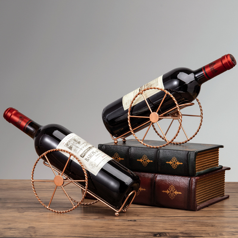 hierro forjado estante de vino decoración de gabinete de vino creativo estilo europeo inclinado simple estante de botella de vino decoración del hogar proceso de hierro forjado