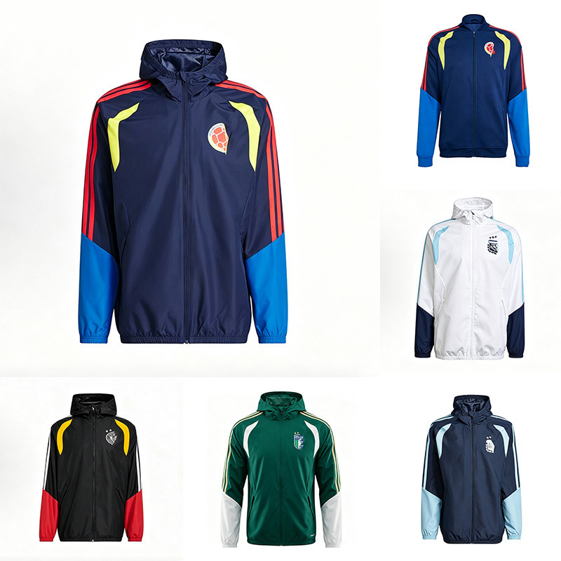 Cross-border football sportswear, including windbreakers, long pants, and Italian-style Messi custom hooded jackets, available for wholesale Cross-border football sportswear, including windbreakers, long pants, and Italian-style Messi custom hooded jackets, available for wholesale