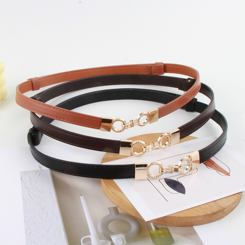 Adjustable metal hook buckle thin belt women's decorative dress sweater accessories belt women's waist chain wholesale