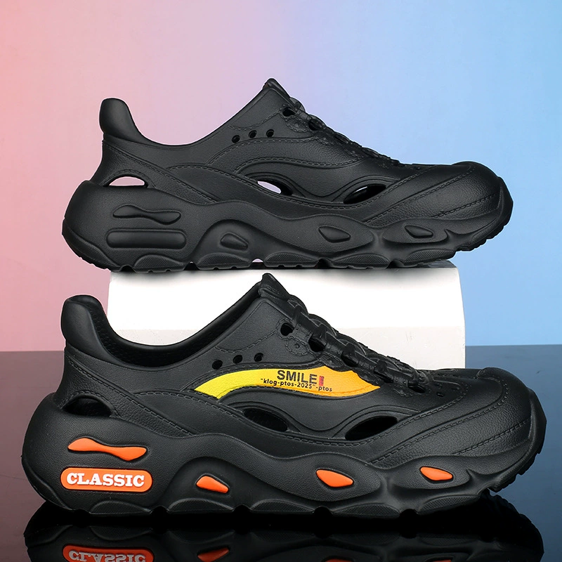 Мужские спортивные шлепанцы лето 2025, новые, повседневные сандалии на толстой подошве, дышащие и универсальные