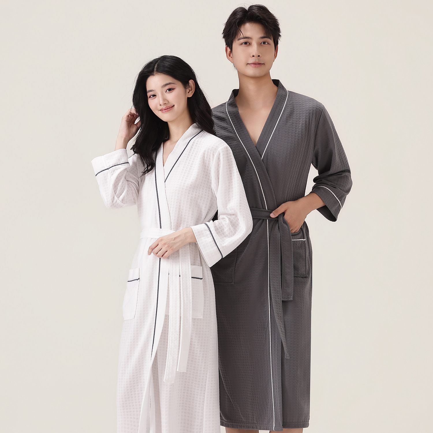 Bathrobe Absorbent Summer Style Couple Style Thin Bathrobe Bath Towel Bathrobe Large Size Men's Style Quick-Drying Plus Wearable