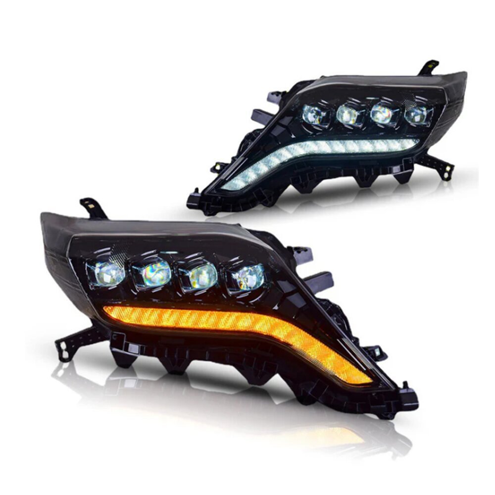 14-17 Nuevo conjunto de faro hegemónico Prado modificación de lente de matriz LED luz diurna dirección de flujo