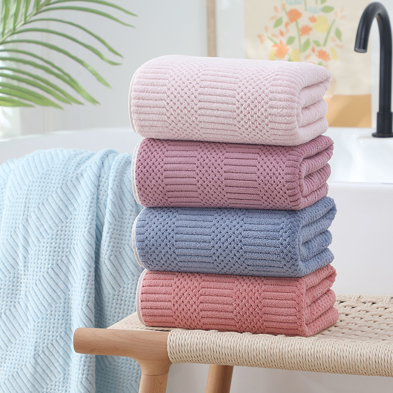 Super Absorbent Coral Fleece Bath Towel For Couples Large And Thick_voghion.com