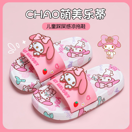 Sanrio children's slippers summer Kuromi HelloKitty big-eared dog Melody girls' slippers wholesale