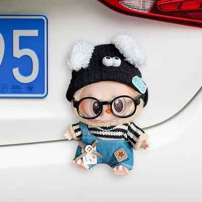 Cute Plush Doll Women's Special — Seat belt shoulder pad - striped-dog-hat-labubu-car-tail-hanging-no-specifications