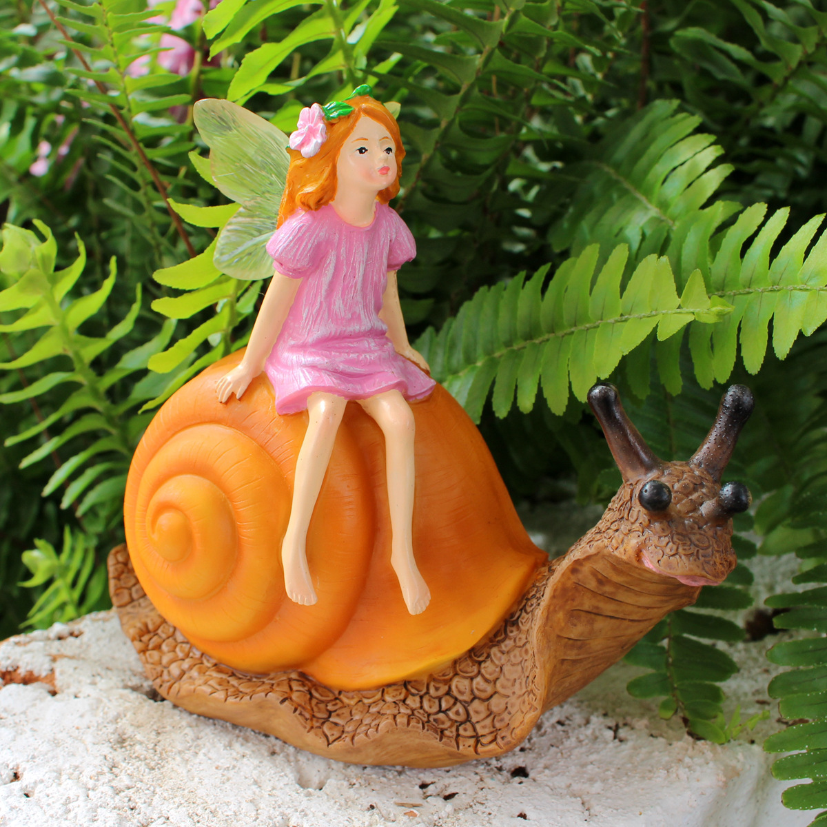Artificial snail flower fairy decoration resin animal model sculpture garden courtyard decoration outdoor bonsai decoration