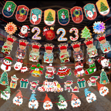 2025新款圣诞装饰用品纸质拉条老人雪人拉旗橱窗场景布置圣诞挂旗