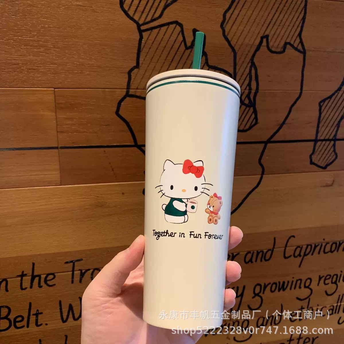 텀블러 Hello Kitty 콜라보 텀블러 동일한 디자인의 캐릭터 Kt 고양이 빨64 이미지 2