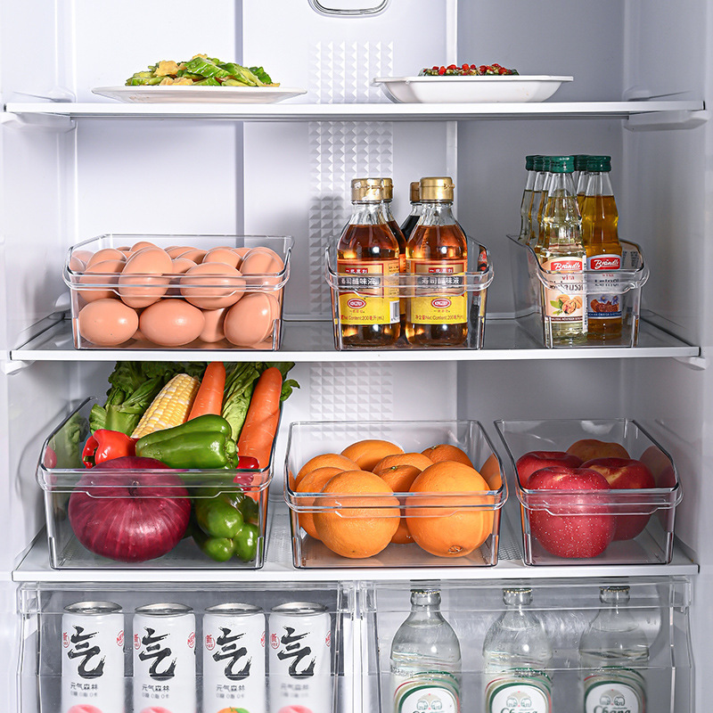 Caja de almacenamiento de refrigerador para alimentos, frutas y verduras, caja de preservación de alimentos, caja de exhibición acrílica transparente de grado alimenticio