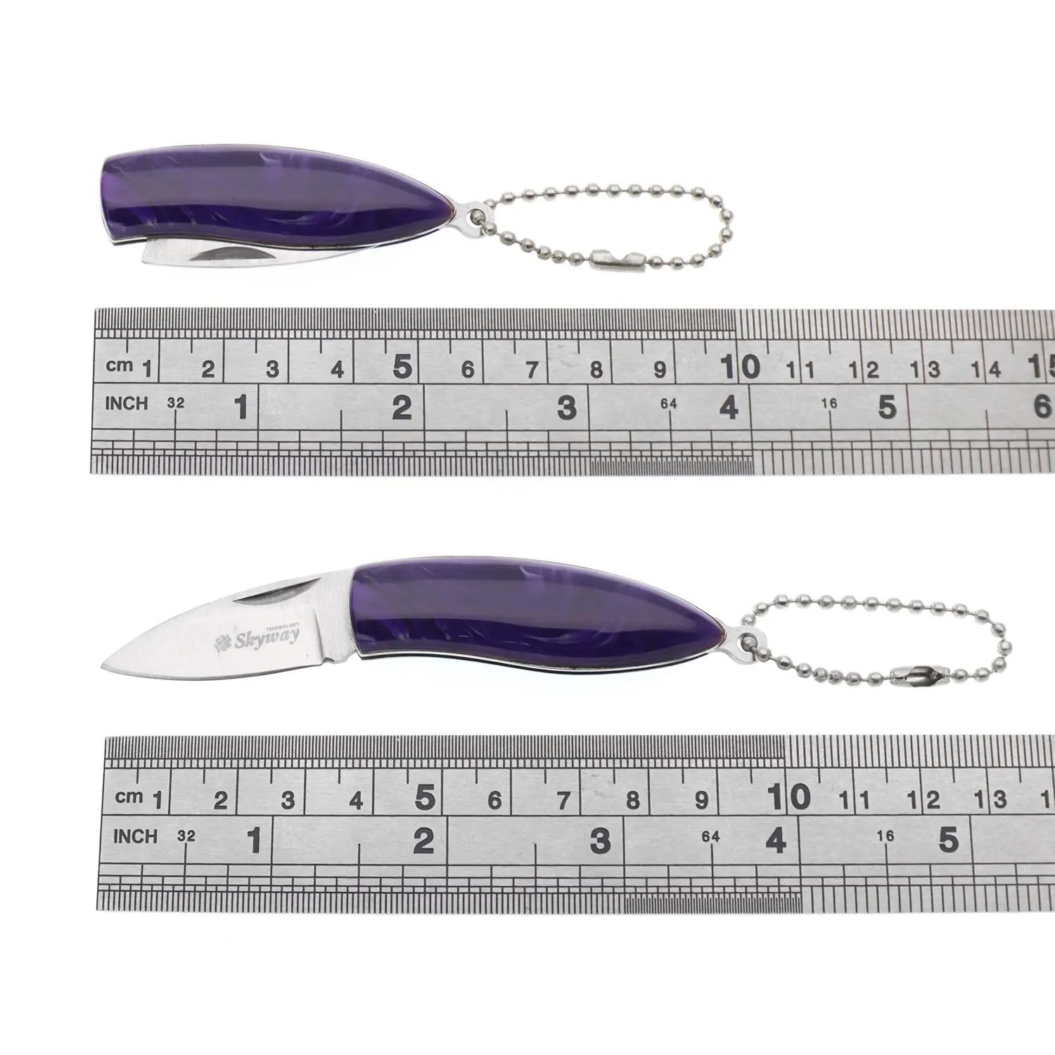 工厂现货仿水晶树脂刀柄礼品刀具钥匙手链锁匙扣户外微型迷你小刀