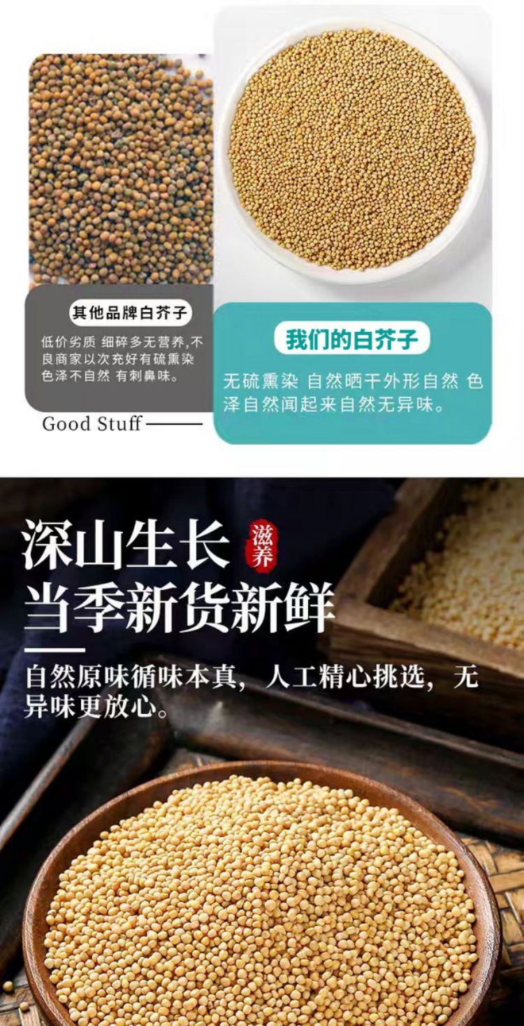 Bai Jie Zi (Sinapis alba) — Sichuan White Mustard Seed, Dried Food Herb 500g quality and texture