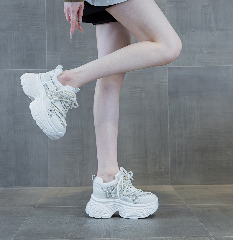 Giày sneaker nữ đế dày chunky tăng chiều cao 9 cm phong cách hot girl — Bạc M2696, M 2696m Màu sắc, M2696 đỏ chi tiết 27