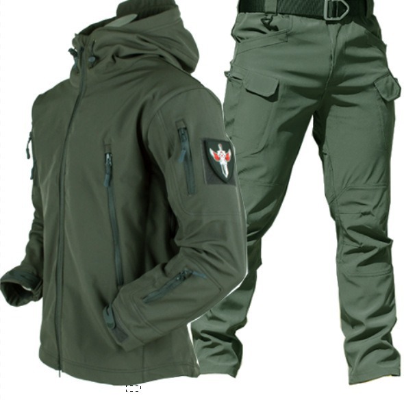 IX7 táctica primavera y otoño delgada suave piel de pescado 3 - en - 1 al aire libre suelta conjunto de ropa de entrenamiento