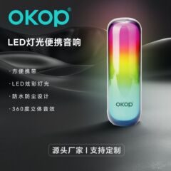 558蓝牙音响户外便携手提式挂绳爆款RGB炫彩跑马灯跨境插卡小音箱