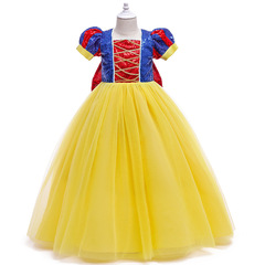 2022 New Sequin Girls Snow White Princess Dress Puff Sleeve Children's Dress Princess Dress Dress Puff Skirt