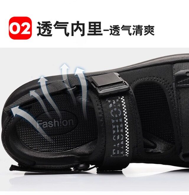 Dép sandal nam đế dày hở ngón thoáng khí kiểu mới — Màu kaki, màu đen chi tiết 14