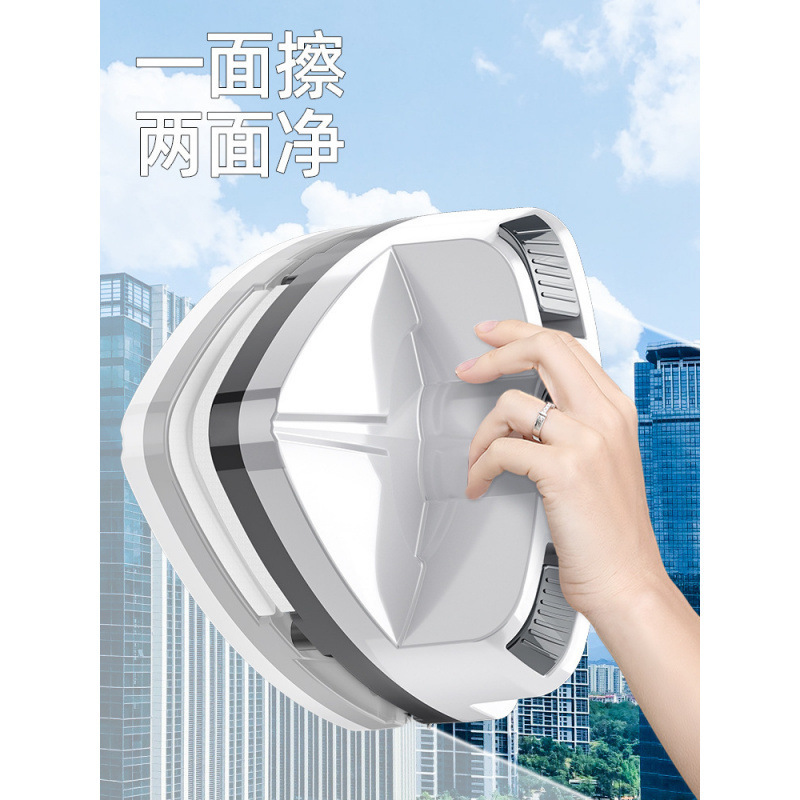 Electric Glass Cleaning Robot with Dual-Sided Window Cleaning Brush for High-Rise Windows, Strong Magnetic Cleaning Tool for Exterior Windows
