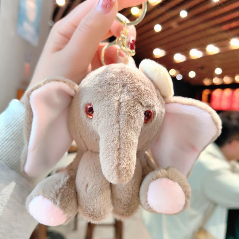 Unisex Gender 1 Piece Cute Elephant Plush Unisex Bag Pendant Keychain