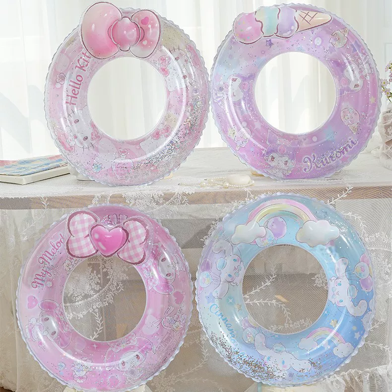 Sanrio, genuine nail sequins, children's inflatable swimming ring PVC, increased thickness