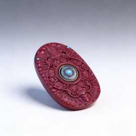 A1新款高含量朱砂吊坠紫金砂十二生肖本命佛守护六字旋转吊坠男女