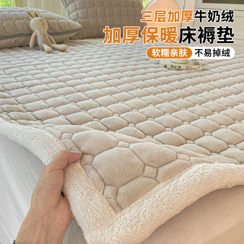 Cama de terciopelo de leche, cama de terciopelo de coral, cama de terciopelo de coral, cama de invierno, colchón de cama